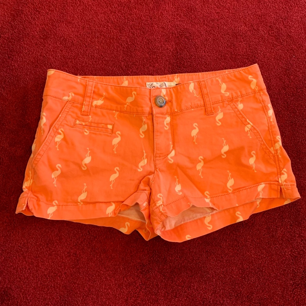 Flamingo coral colored shorts